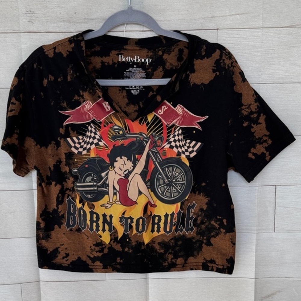 Betty Boop Women’s Tee - Black and Brown NWOT Size M